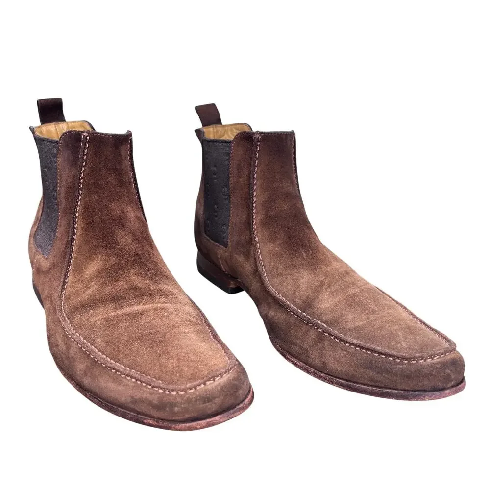 Coach Davis Men’s Brown Suede Italian Chelsea Boots  Size 10 D